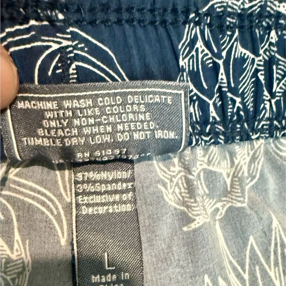 Lauren James Pineapple Swim Trunks Mens Large Blue Tropical Beach Shorts